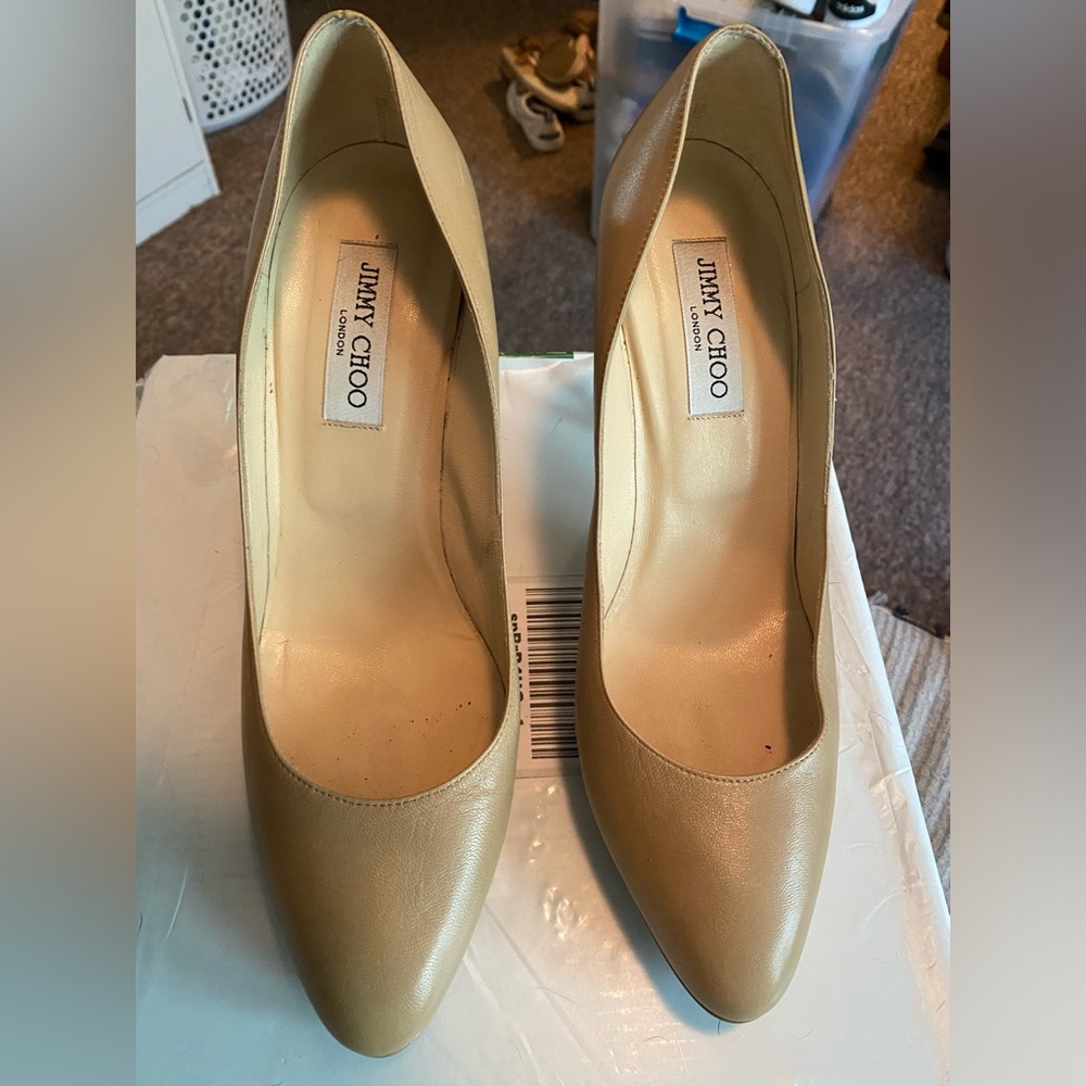 Jimmy Choo tan heels